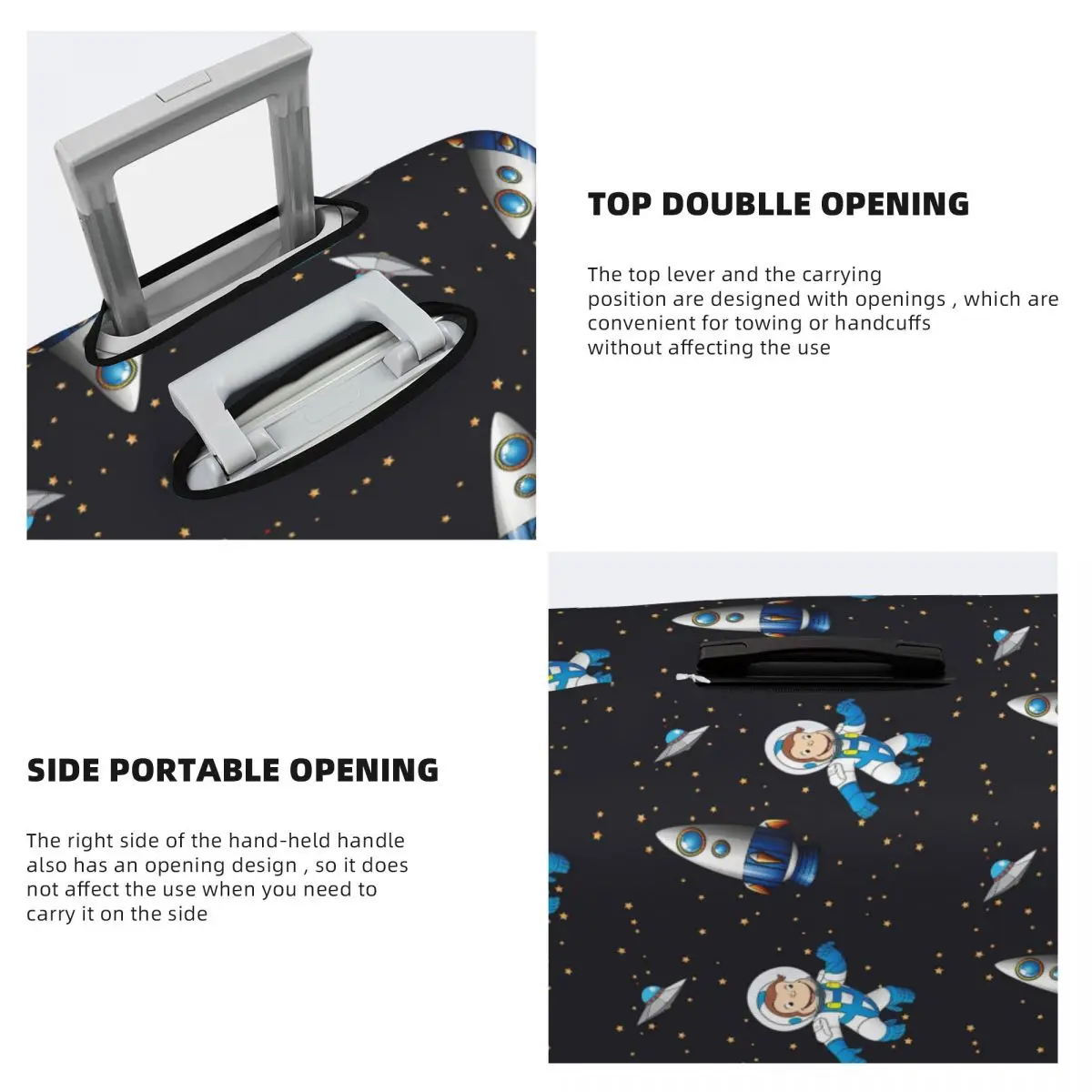 George The Curious Monkey Astronaut Cartoon Valigia Cover Protezione Elastica Viaggio Bagagli Coperture protettive per 18-32 pollici