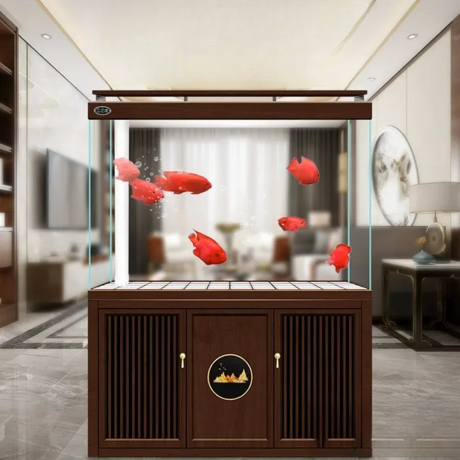 

High-end New Chinese Style Exquisite Aquariu Crystal Reception Desks Smart Integrated Cylinder Ffice Furniture Военное ДелоLJ40