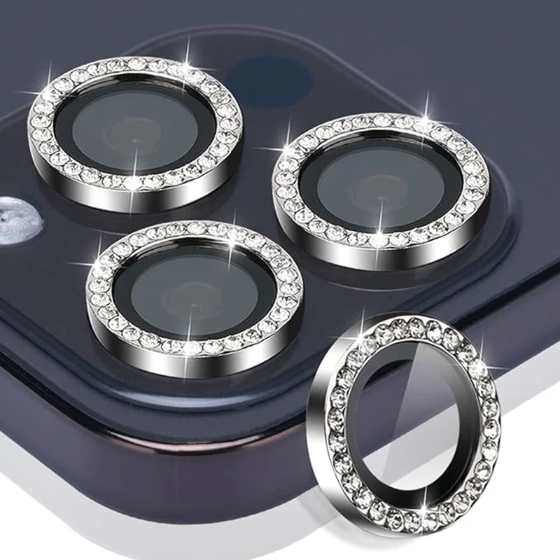3er-Set Diamant-Kameraobjektivschutz für iPhone 17 16 Pro Max Metall-Schutzglas für iPhone 11 12 13 14 Pro Max Objektivglas