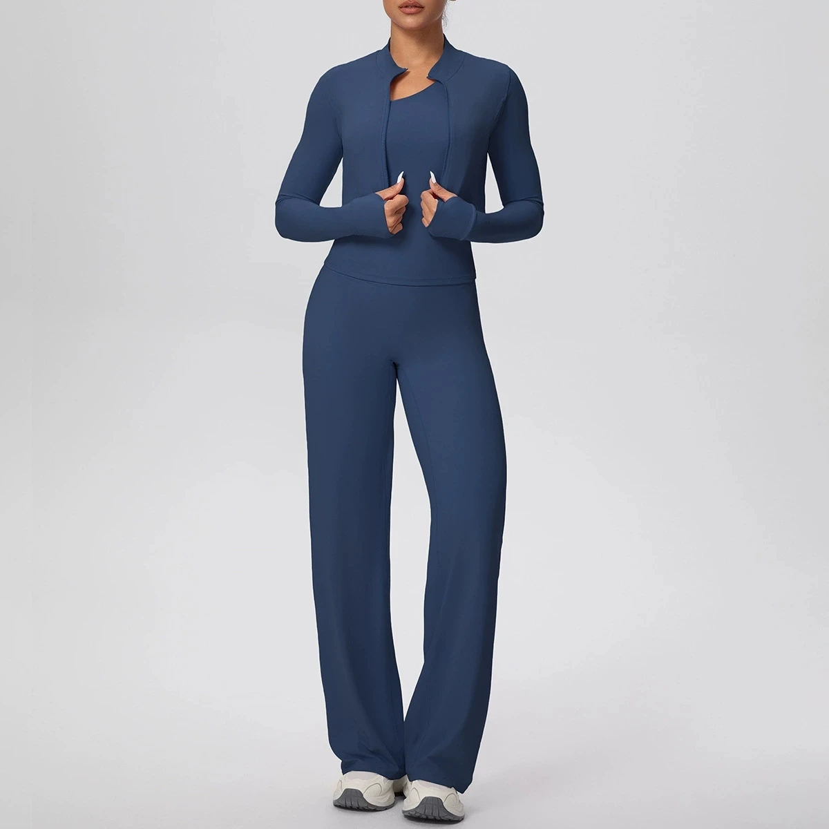 

Yoga Set 3 Piece Gym Clothes Sportswear Women Yoga Suits Workout Set Women's Tracksuits Sports Bra Fitness Jacket Gym Leggings