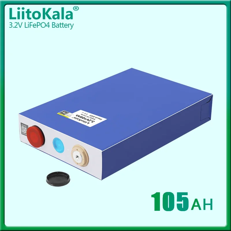 1PCS LiitoKala 3.2V 105Ah LiFePO4 Rechargeable battery diy 12v 24v 48V Electric car RV Hovercraft Inverter UPS Solar storage