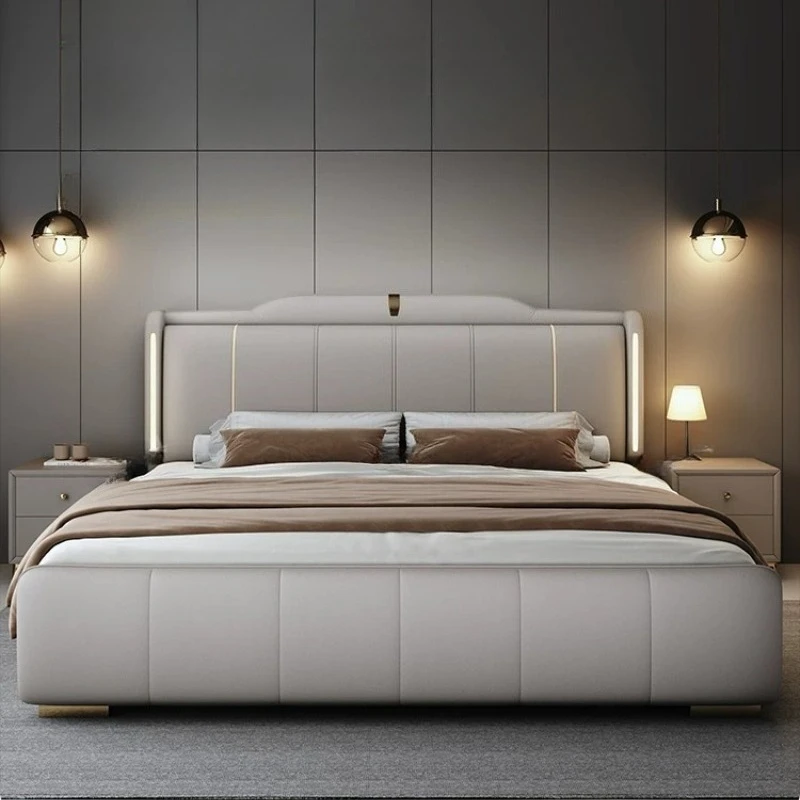 m*-Luxury leather bed - luxurious king-size bed for master bedroom - double bed for two people