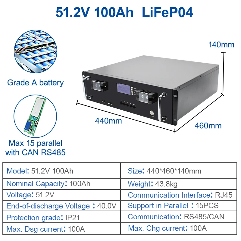 EASUN 300Ah/15kwh 200Ah/10kwh 100Ah/5kwh 48v 51.2v 16S Lifepo4 Lithium-ijzer Batterij Parallel 6000+ Zonne- en Huis Energie