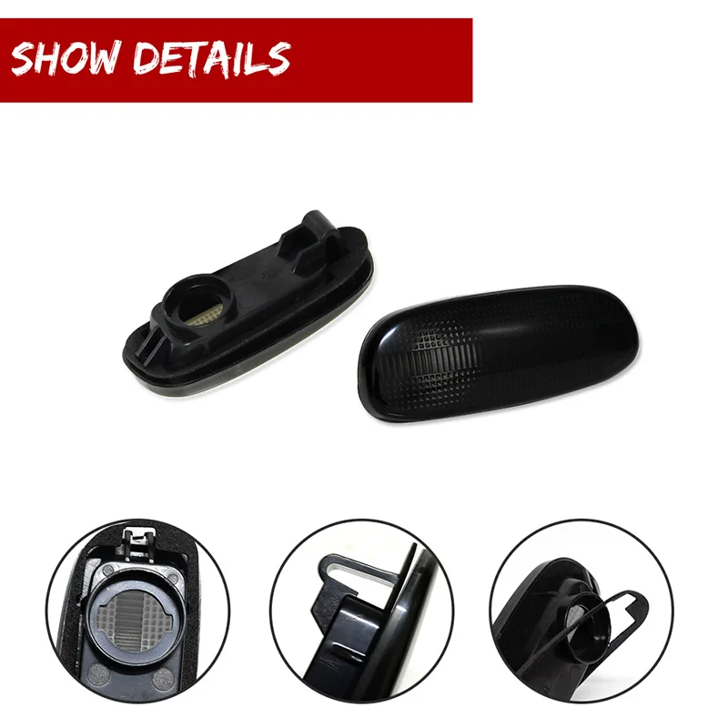 Smoked Lens Car Front Bumper Side Marker Indicator Light Housing Shells For 1993-2001 Subaru Impreza GC GM GF, No Bulb / Socket
