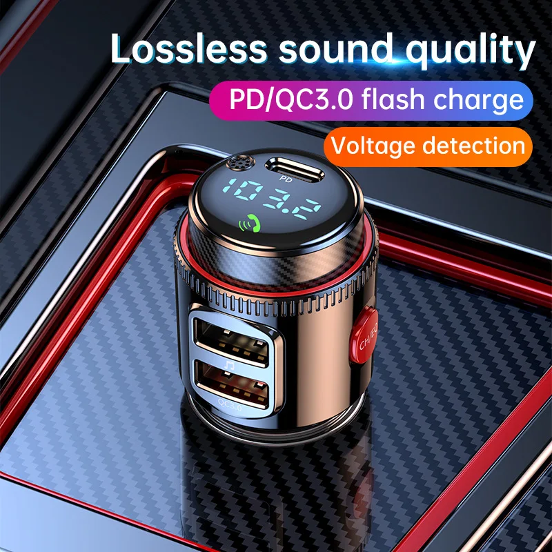 VR Robot PD30W+QC 3.0 Bluetooth 5.4 Car MP3 Player FM Transmitter Wireless Handsfree U Disk Play USB Car Fast Charge Adapter