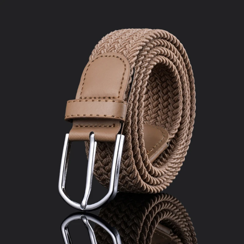 

Men and Women Woven Waistbands, Non Perforated Elastic Belts, Male Students, Young People, Leisure Needle Buckle Trouser Belts