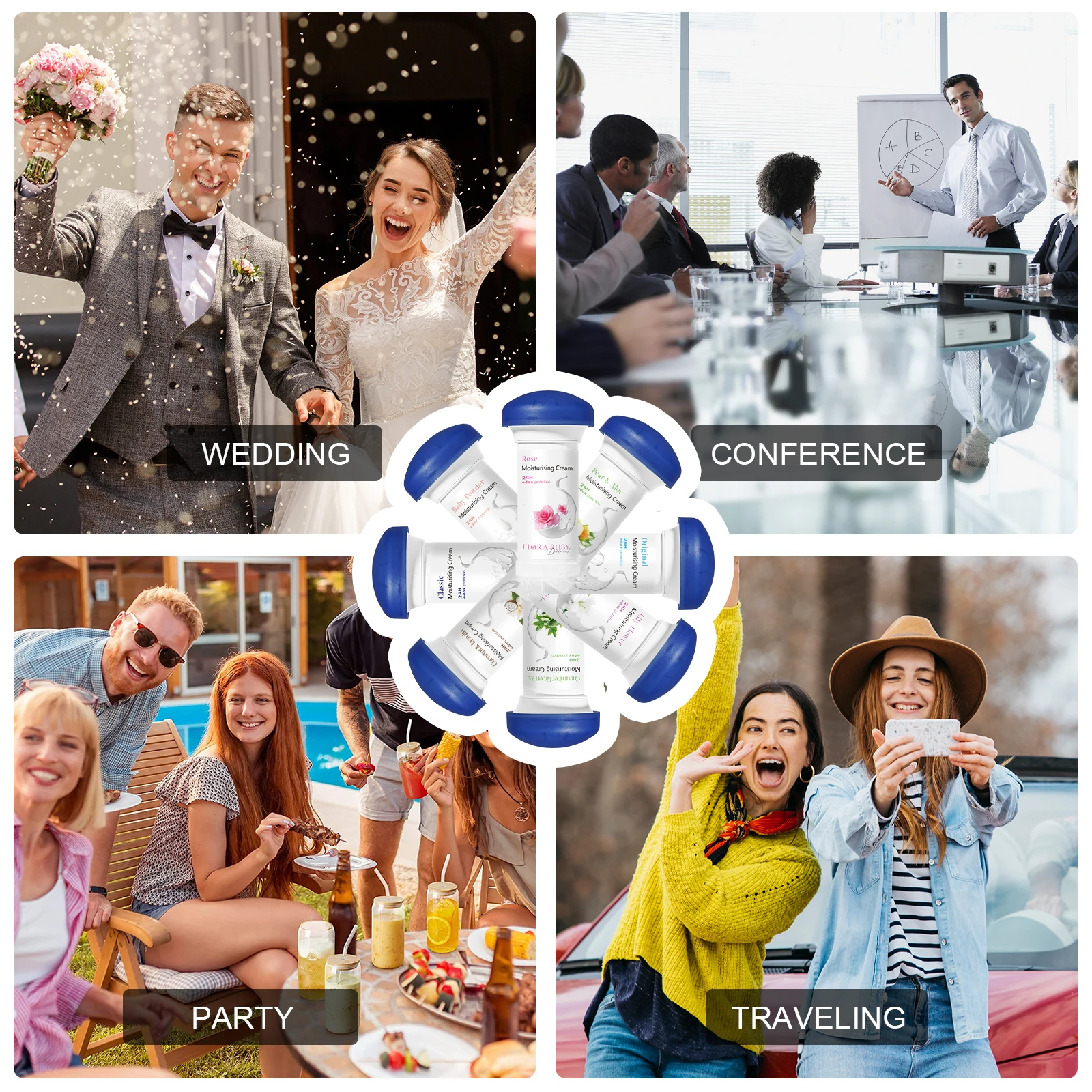 4 Pçs/set Remoção de Odor Corporal Desodorante Mulher Bálsamo de Perfume Sólido Livre de Alumínio, Prevenção de Suor de Armpit, Limpo, Portátil