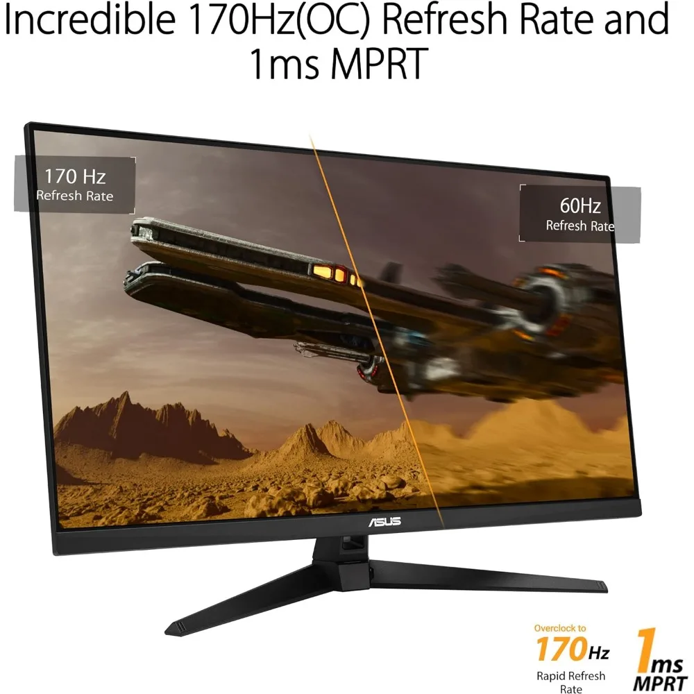 TUF 게이밍 HDR 모니터, 31.5 인치 1440P, VG32AQA1A-QHD (2560x1440), 170Hz, 1ms, 초저 모션 블러, 프리싱크 프리미엄