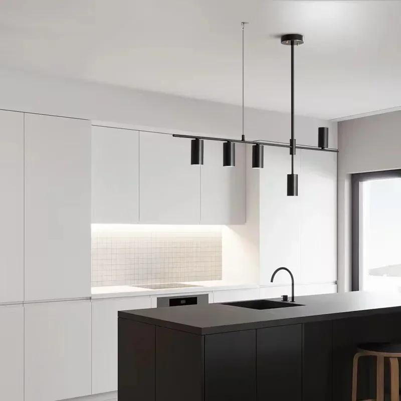 Modern Led Pendant Light for Kitchen Dining Room Island Hanging Lamp Fixture Spotlight Long Lighting Simple Luminaire Decoration