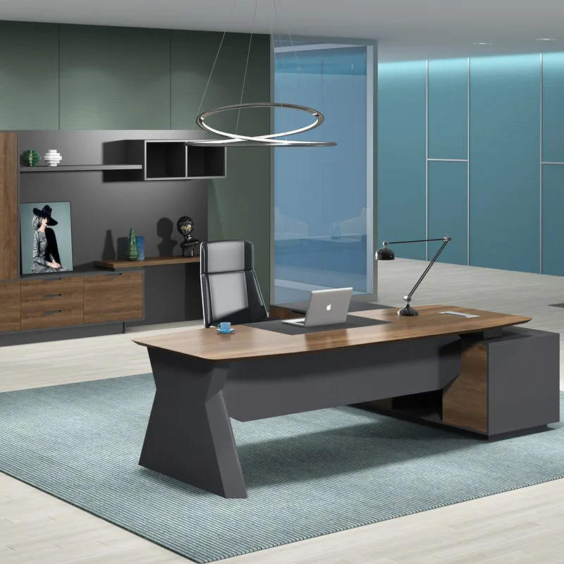 

Modern Office Desk Table Furniture With Chair White Luxury Boss Computer Executive Office Desk for Ceo