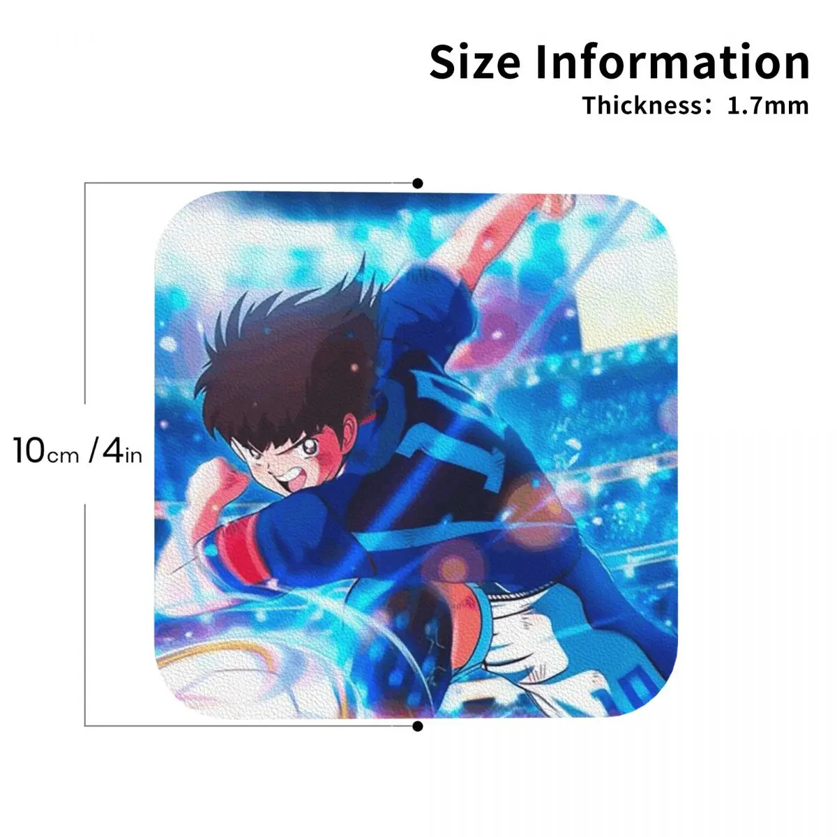 Captain Tsubasa Anime Cartoon Coasters Leather Placemats Waterproof Insulation Coffee Mats For Home Kitchen Dining Pads Set of 4