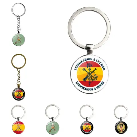 New Spanish Legion Keychain Glass Metal Keychain Classic Double Sided Spanish Legion Keychain Gift