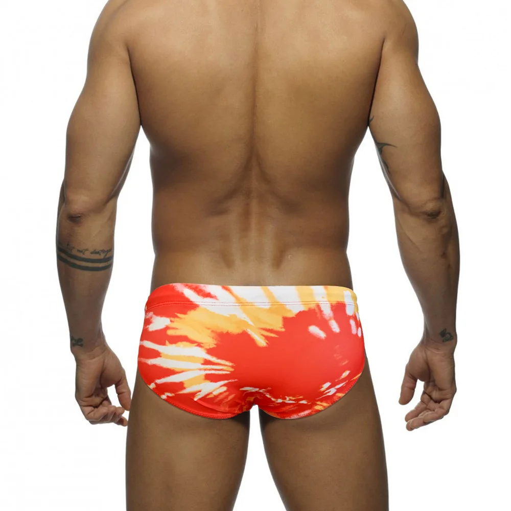 Trendy men's triangular  flame European and American youth swimming trunks soaking in hot springs adult swimsuit 10068