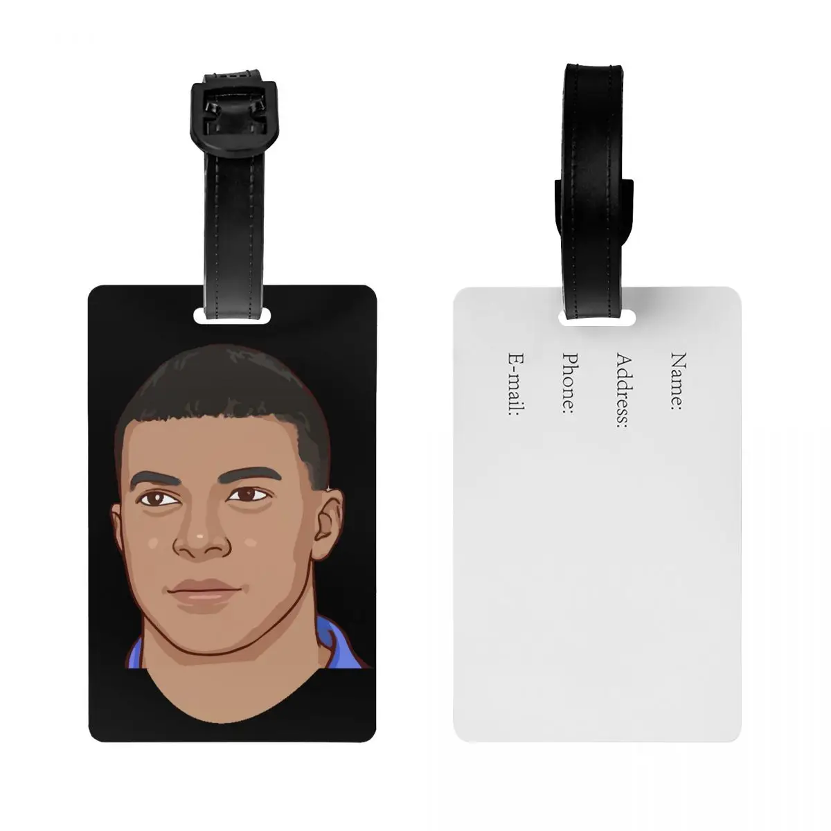 Mbappe KM etiqueta de equipaje de fútbol personalizada, Protección de Privacidad, etiquetas de equipaje de fútbol, etiquetas de maleta de viaje