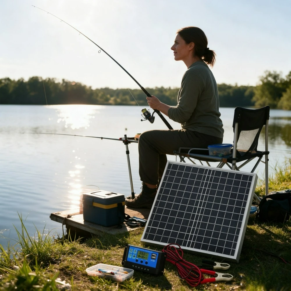 Off Grid Portable Solar Generation Supply Kit 12W Monocrystalline Aluminum Solar Panel 12V Smart Charge Controller Camping