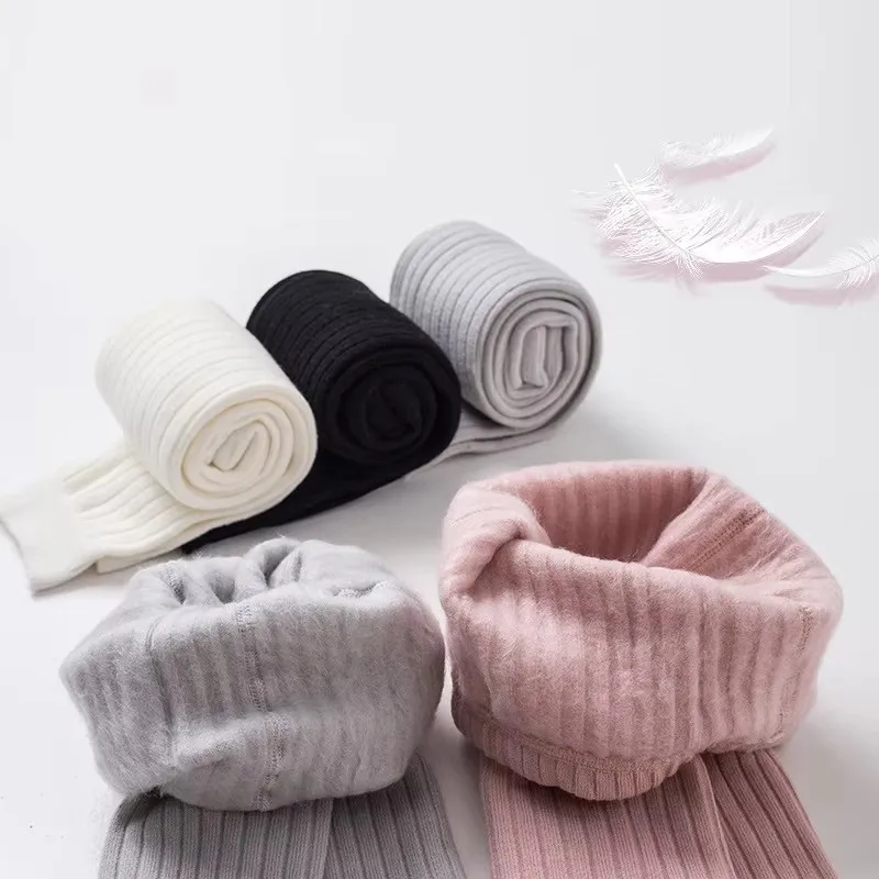 

Цельные леггинсы для девочек на осень-зиму, плотные, теплые, милые, милые, для детей 0-6 лет, штаны с нижней частью для малышей