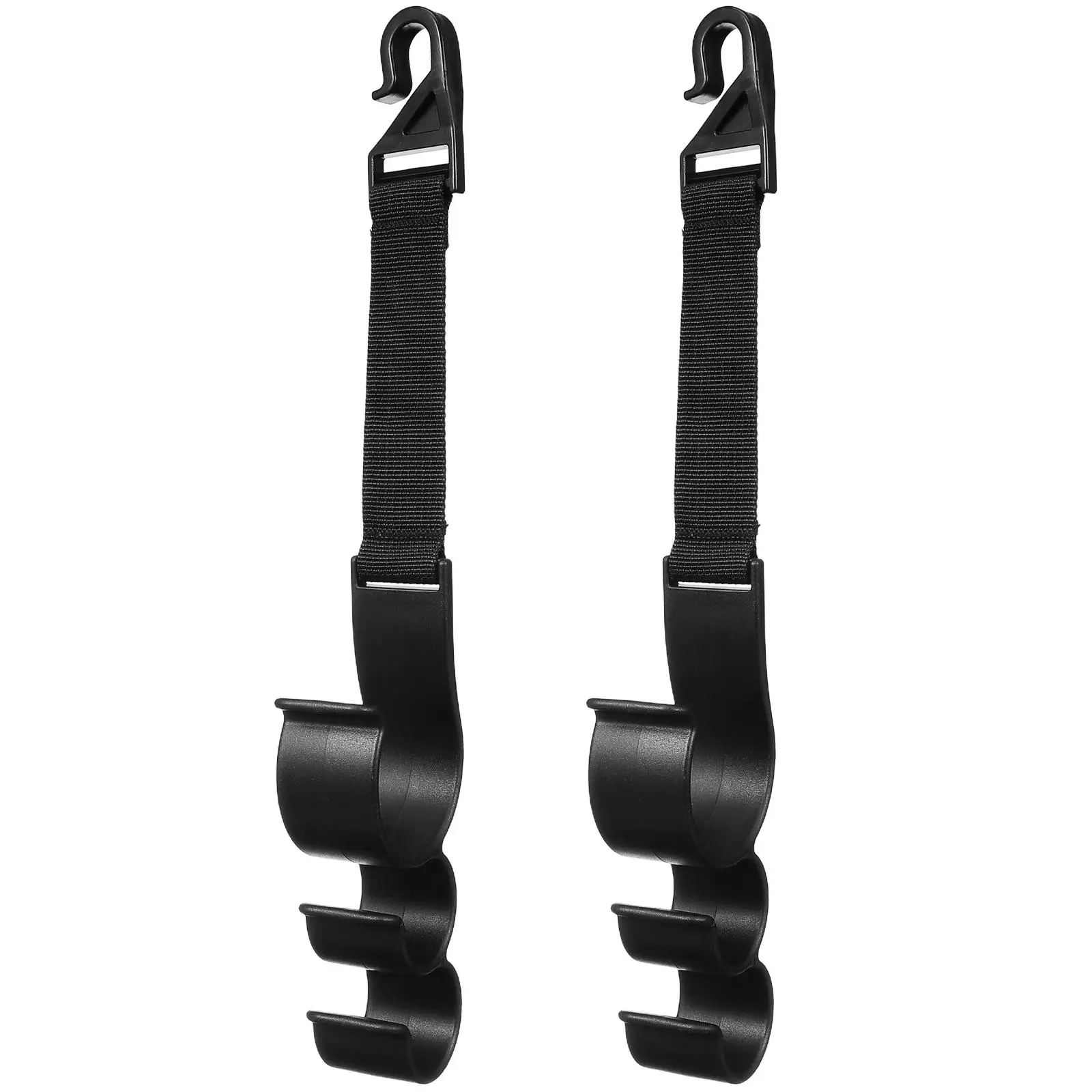 

2 Pcs Chair Back Hooks Black Car Storage Organizer Seat Headrest Hooks Plastic Hanger Purse Key Holder Vehicle Accessories