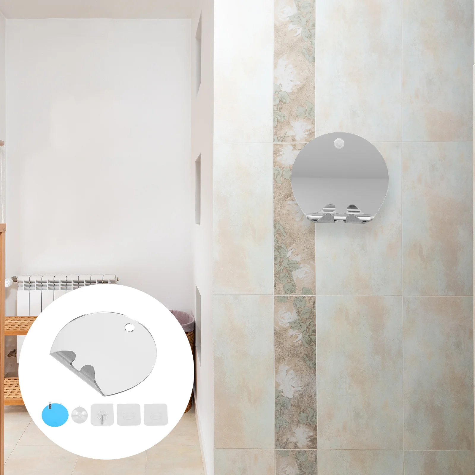 1세트 안티포그 거울 프리미엄 소재 내구성이 뛰어난 오래 지속되는 욕실 메이크업 깨지지 않는 실용적인 안티포그 거울