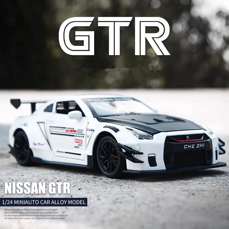 

1:24 Skyline Ares GTR GT-R R34 R35 Alloy Sports Car Model Diecasts Metal Racing Car Model Simulation Sound Light Kids Toys Gifts