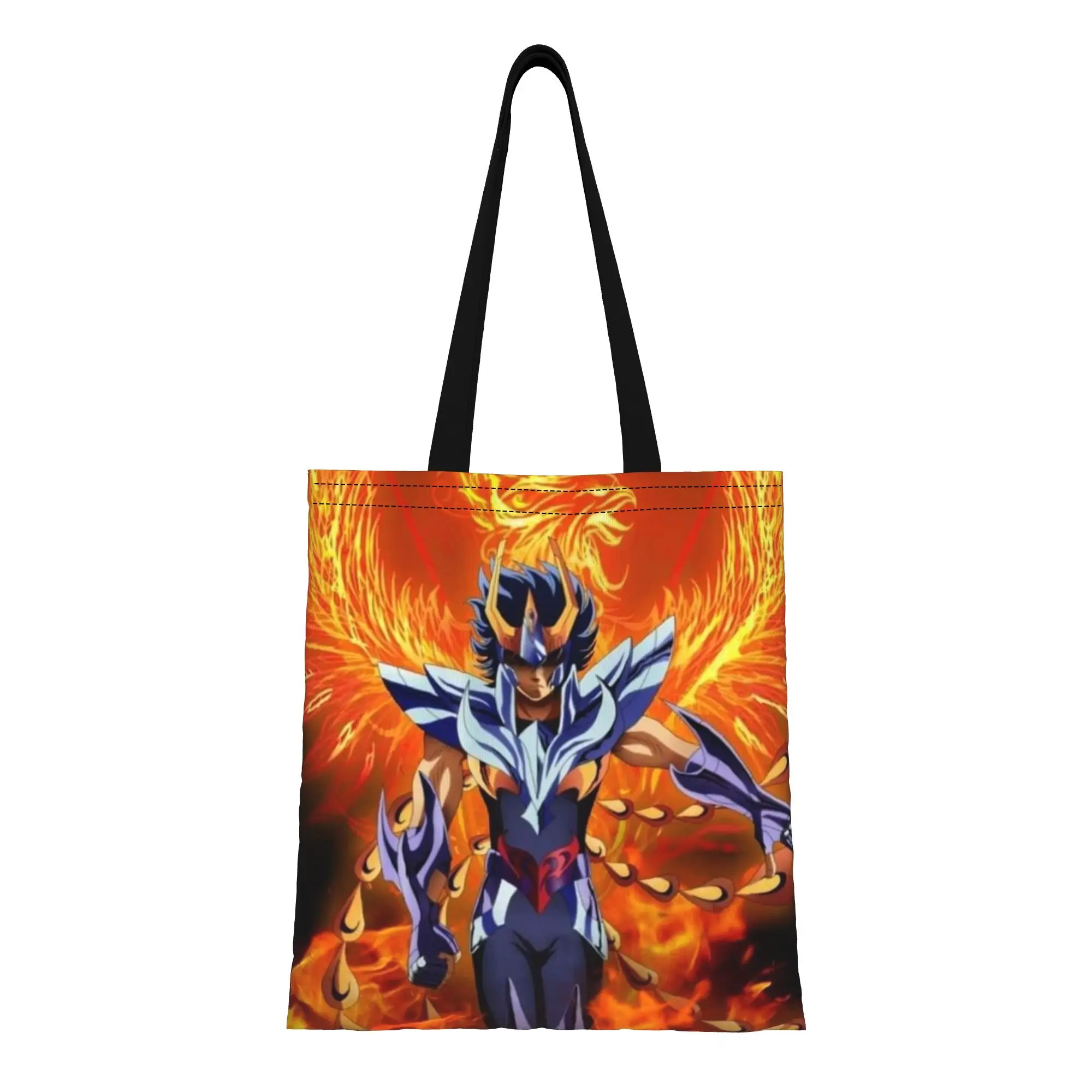 

Сумка-тоут из канваса Saint Seiya Ikki (6) для школьников, идеально подходит для покупок, женская сумка с верхней ручкой