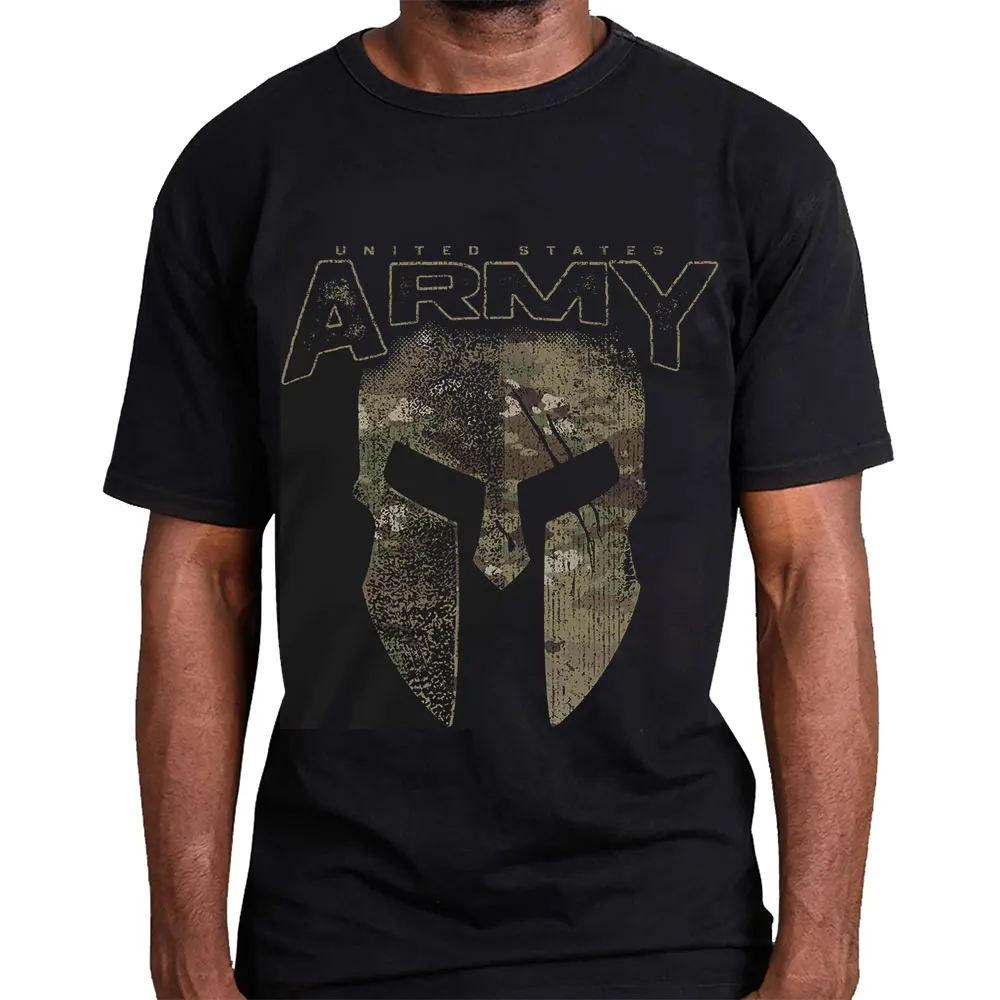 

U.S. Army Spartan Spartan warrior helmet Ancient greece Gift T Shirt This is sparta Norse mythology Graphic Tee Large size tops
