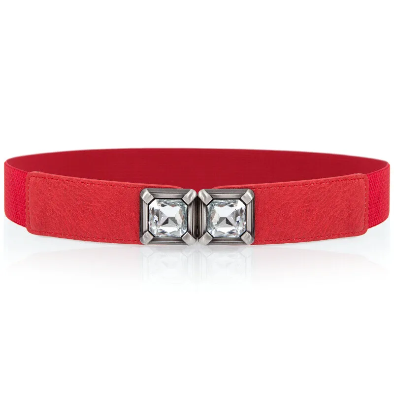 Ceinture élastique à la mode pour femmes, livraison gratuite, feuille d\'or, boucle de feuilles, rouge mince, décoration de fête