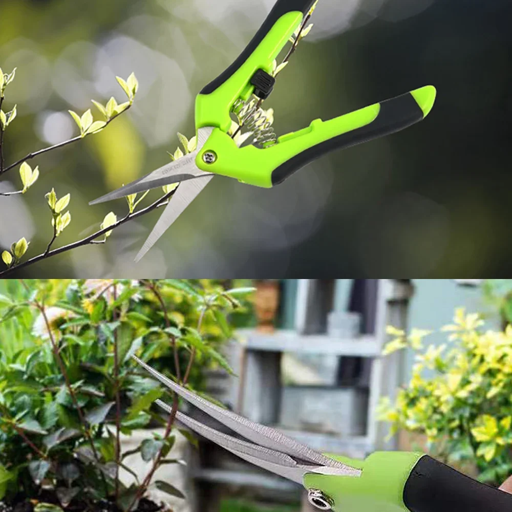 Multifunctional Garden Pruning Shears Straight Bend Pruning Tools Fruit Picking Weed Potted Branches Pruner Professional Cutter