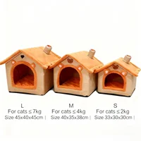 All Season Dog House Style Bed - Removable Washable Pet Bed for Small Dogs Teddy Winter Warm Cat Dog House 6