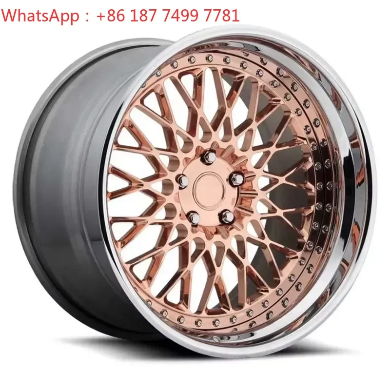 Car Wheels 2 Piece 17 18 19 20 21 22 23 24 Inch Deep Dish Rose Gold Forged Rims Aluminium Alloy Car Wheels Rims for X3 X4