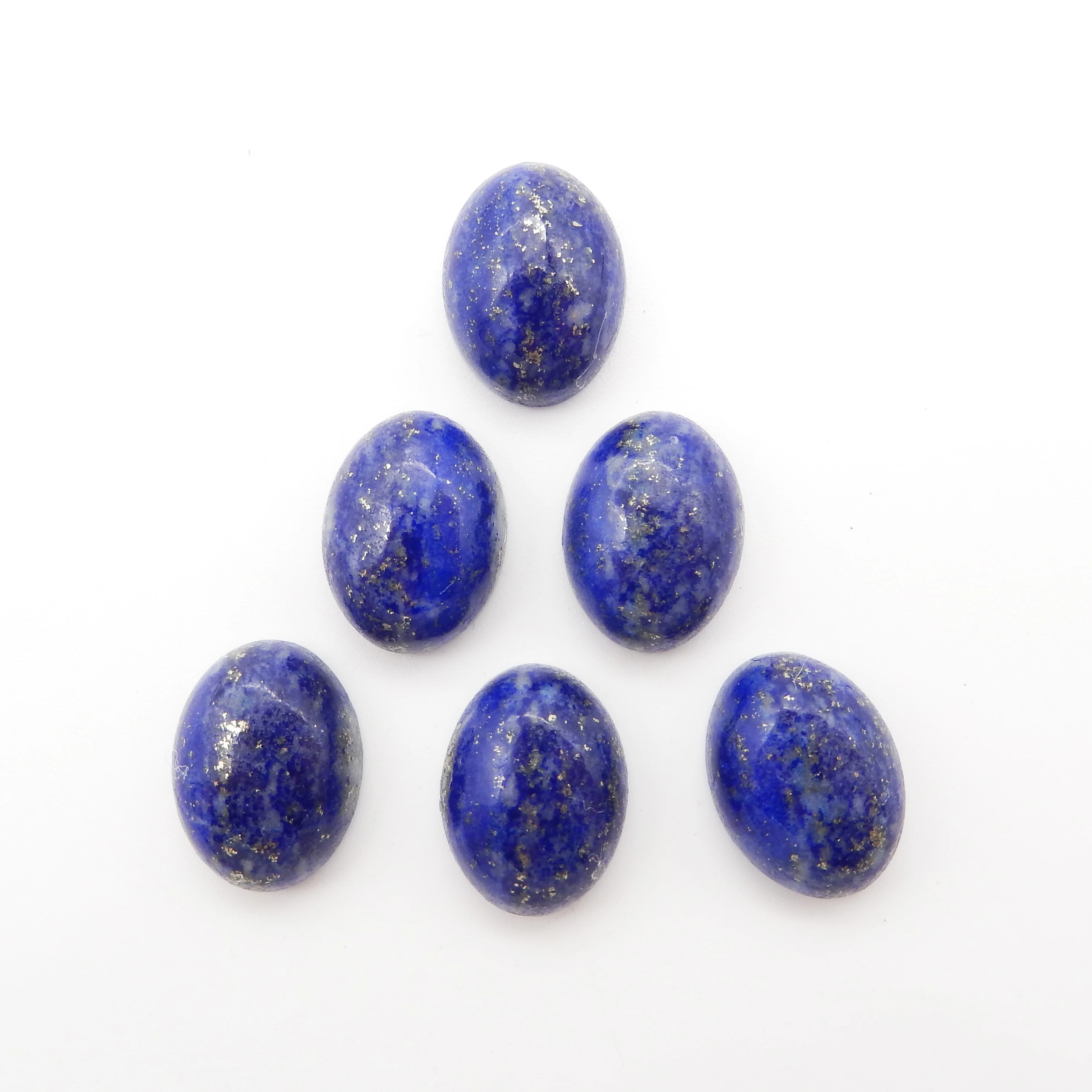 

6PCS Natural Lapis Lazuli Stone Oval Cabochon Lot, Gemstone Flackback Cabochon, Loose Gemstone for Jewelry Making