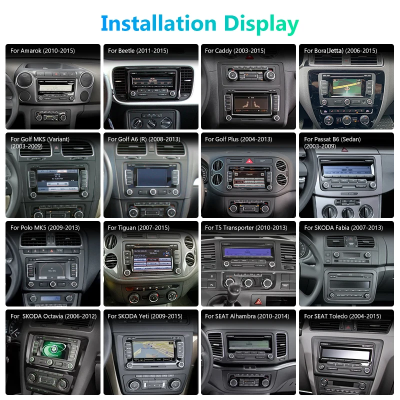 Junsun 7 9 10 pulgadas Radio de coche Universal para volkVolkswagen VW Passat B6 B7 T5 Tiguan Touran GOLF POLO inalámbrico CarPlay Android Auto 2