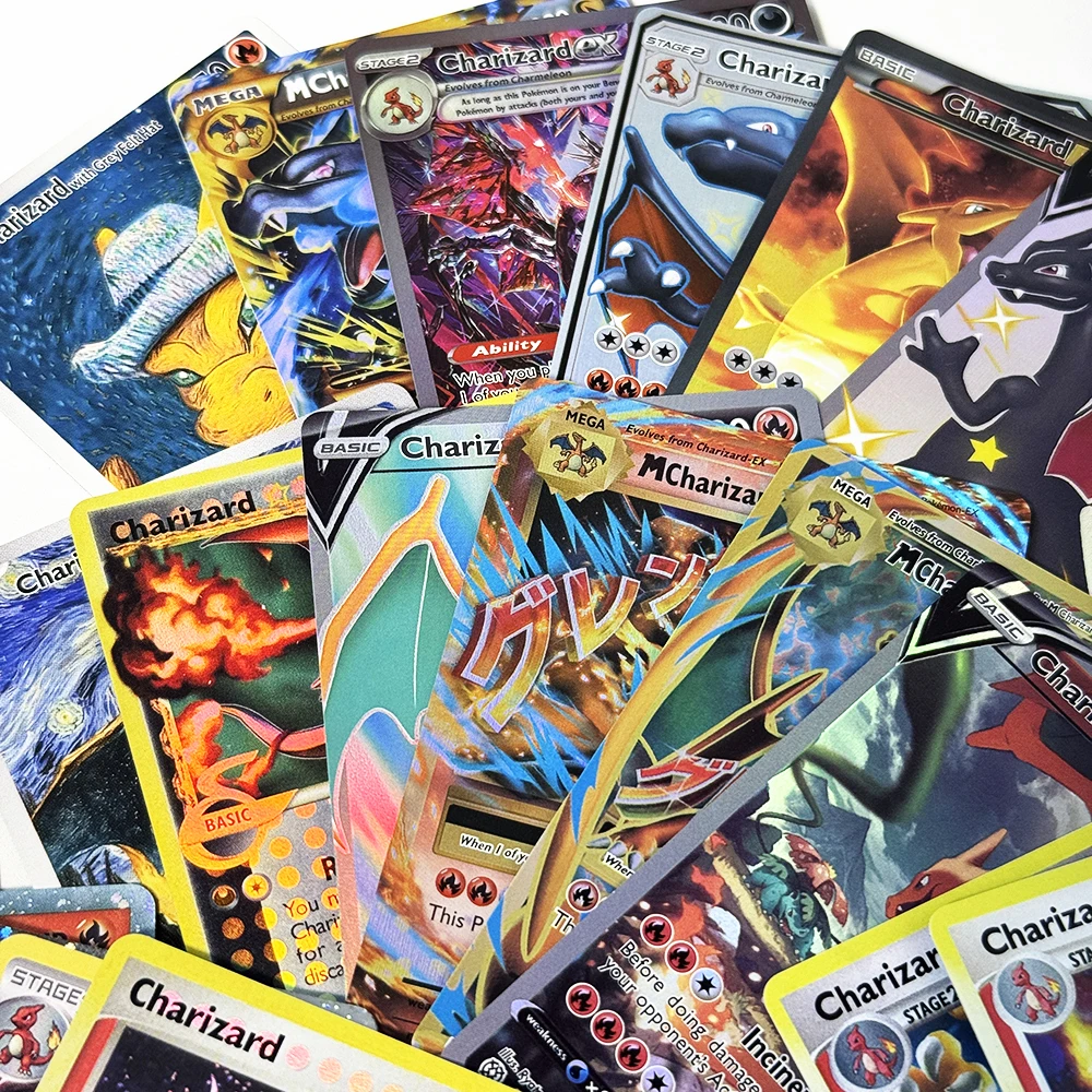 PKM Charizard Hot Seller Rare Foil Game Cards English Single PTCG Proxy DIY Holographic Collectible toy gift competition cards