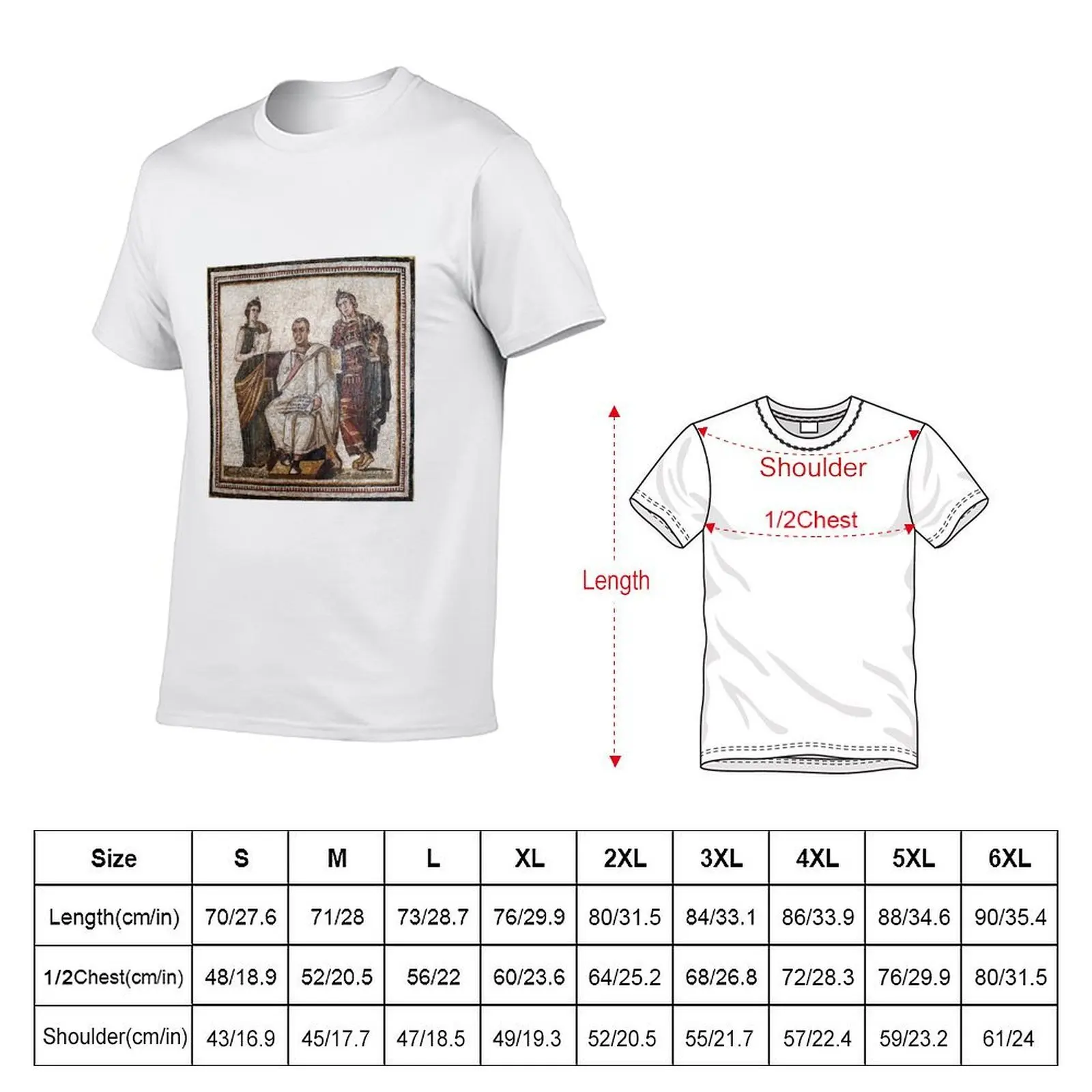 Vergil Roman Mosaic T-Shirt man clothes tops funny t shirts men