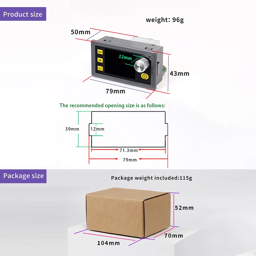 SK60 CNC DC Buck-boost Adjustable Power Module DC6-36V To 0-36V 60W Support MPPT Solar Charge Constant Current/voltage