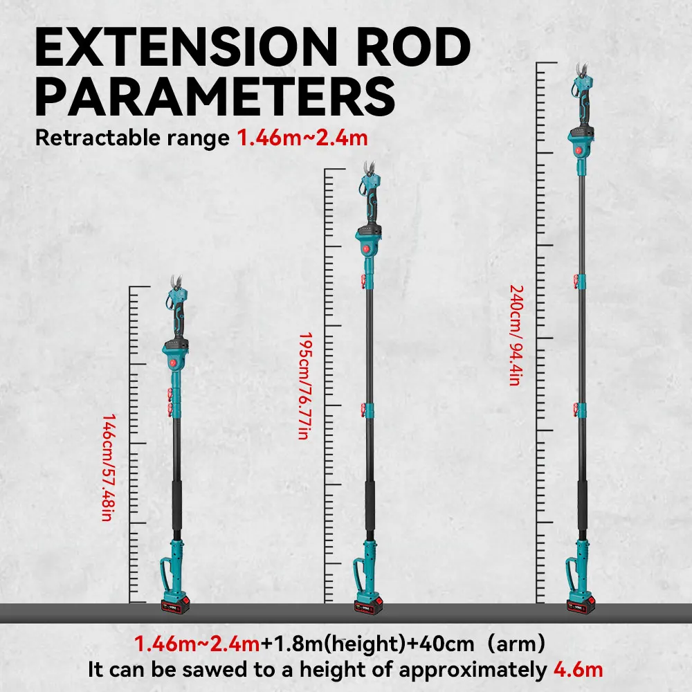 Brushless 3500W Electric Chainsaw Telescoping Pole 3 IN 1 Pruner High Branch Saw Garden Tree Pruning Tool For Makita 18V Battery