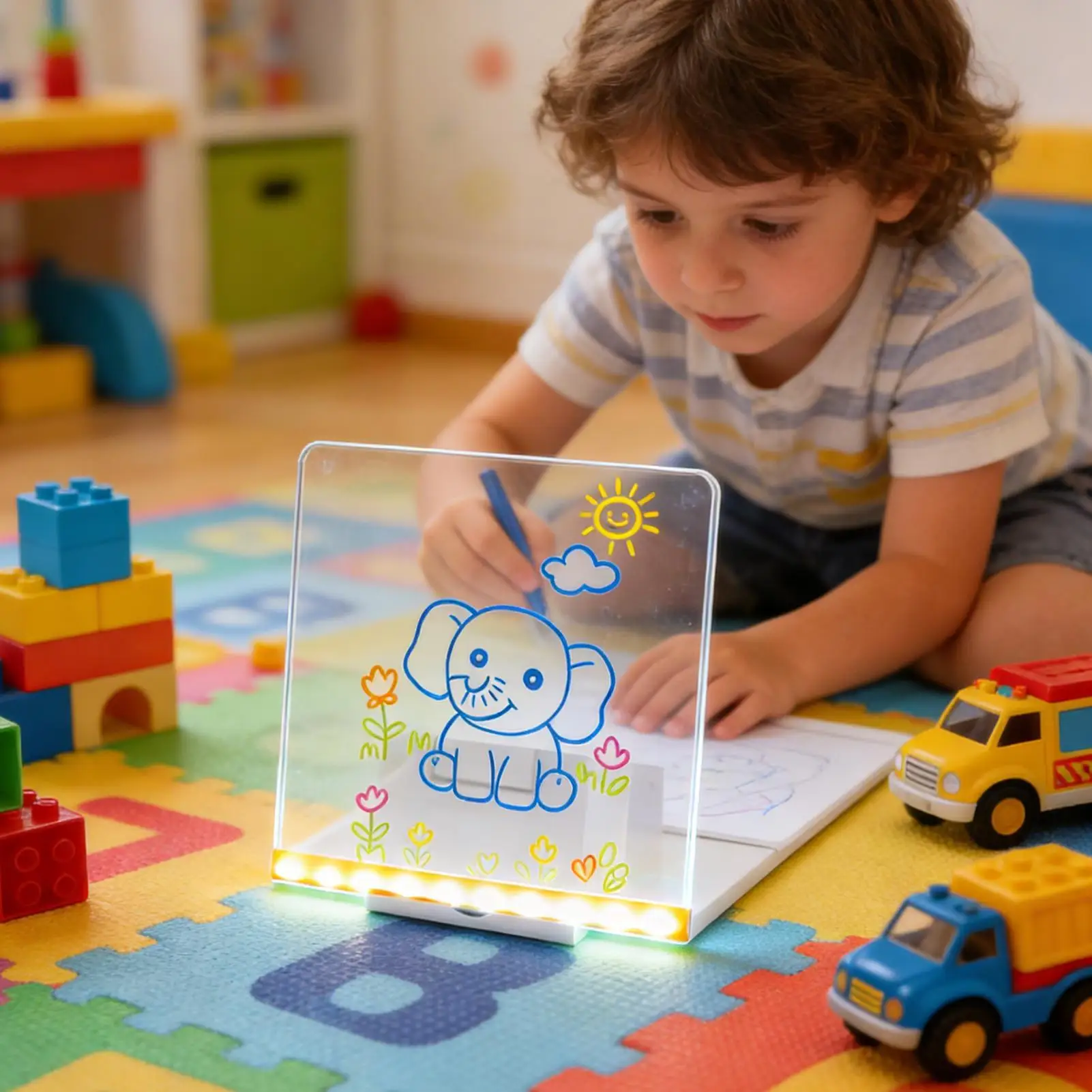 LED-notitiebord USB-plug-in schrijfblok Uitwisbaar LED-prikbord met markers voor jongens Meisjes Schoolwoonkamer Thuiswerkplek