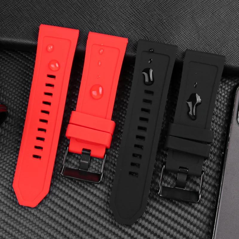 لحزام ساعة الديزل DZ4318/4323/4283/ 4476/4427/7395/4496 حزام رجالي من السيليكون المقاوم للماء والعرق 24 26 28 مللي متر