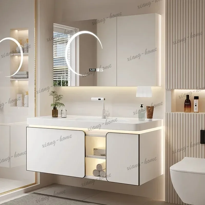 LD Modern Bathroom Cabinet Ceramic Integrated Basin Combination Intelligent Bathroom Washbasin Cabinets Armadietto