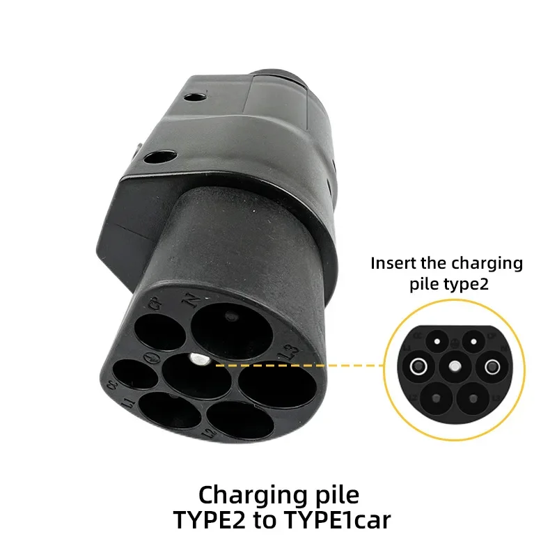 TYPE2 to TYPE1 adapter 32A charging pile converter European standard to American standard J1772 gun head adapter