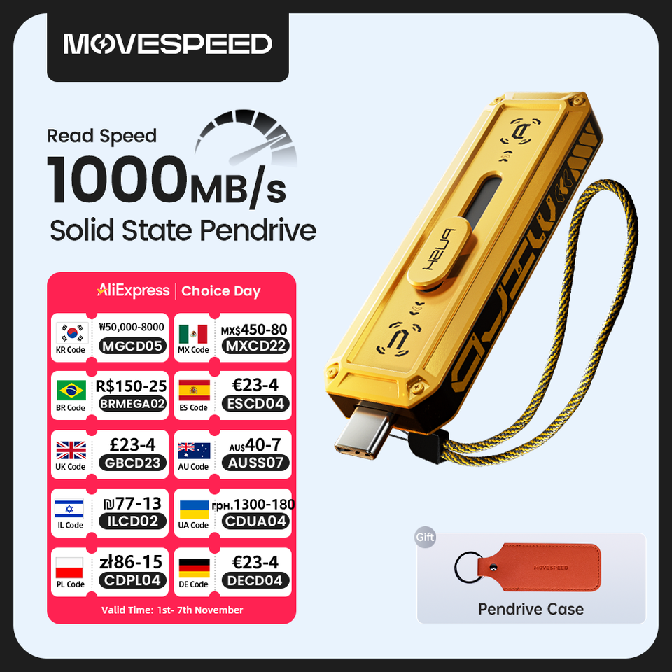  MOVESPEED 1090MB/s Solid State Pen Drive USB3.2 Gen 2 Type C Flash Drive 1TB 512GB 256GB 128GB Pendrive for PC Smartphone Tablet 