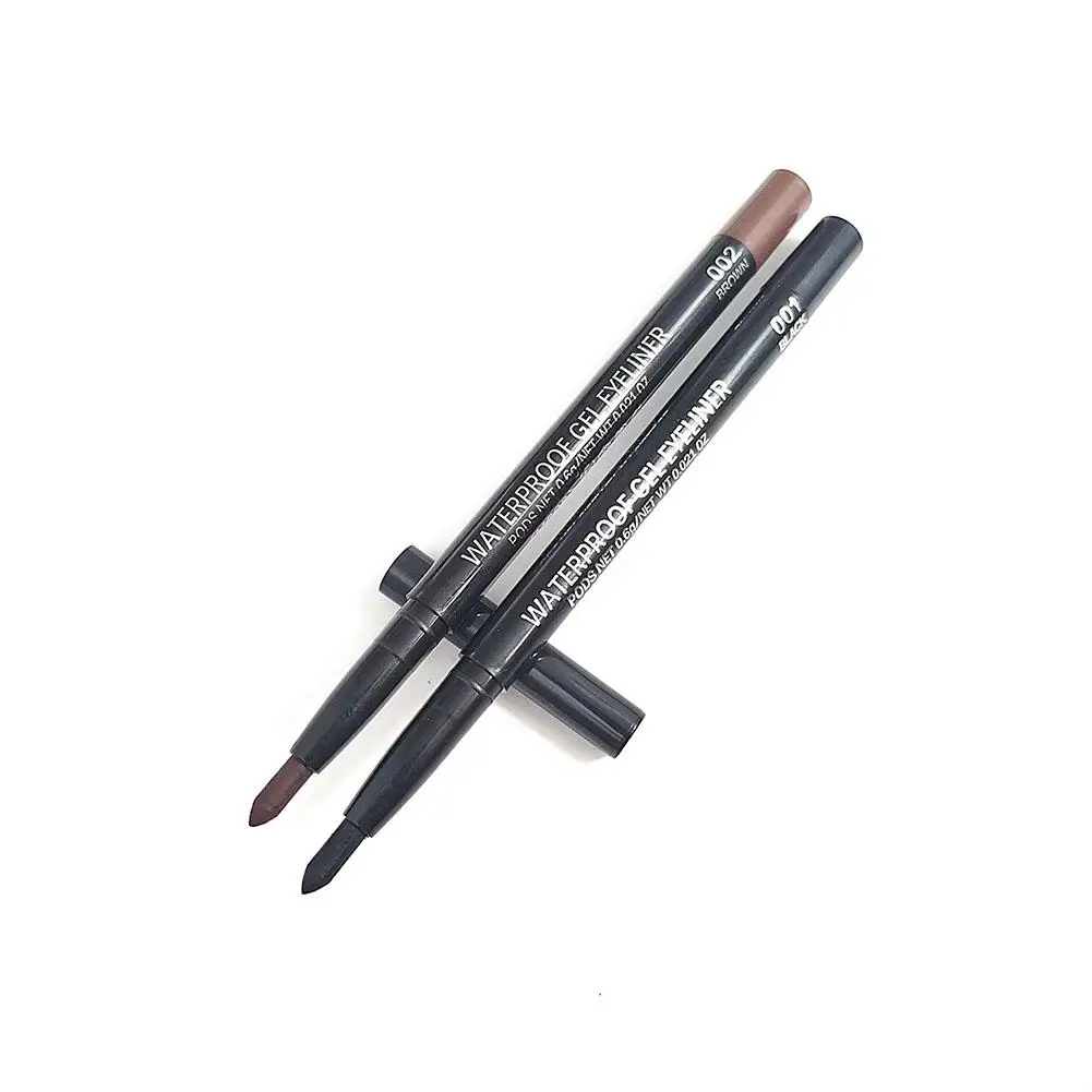 Lápis delineador à prova d'água, 3 peças, gel sedoso, fosco, marrom, contorno preto, à prova de manchas, secagem rápida, ferramenta de maquiagem para os olhos para iniciantes