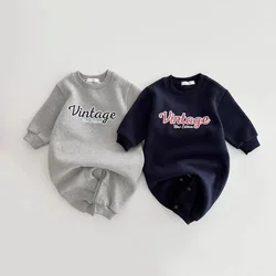 Pelele holgado de manga larga para bebé, mono con estampado de letras para niño y niña, ropa informal de algodón para recién nacido de 0 a 24 meses, novedad de primavera 2024