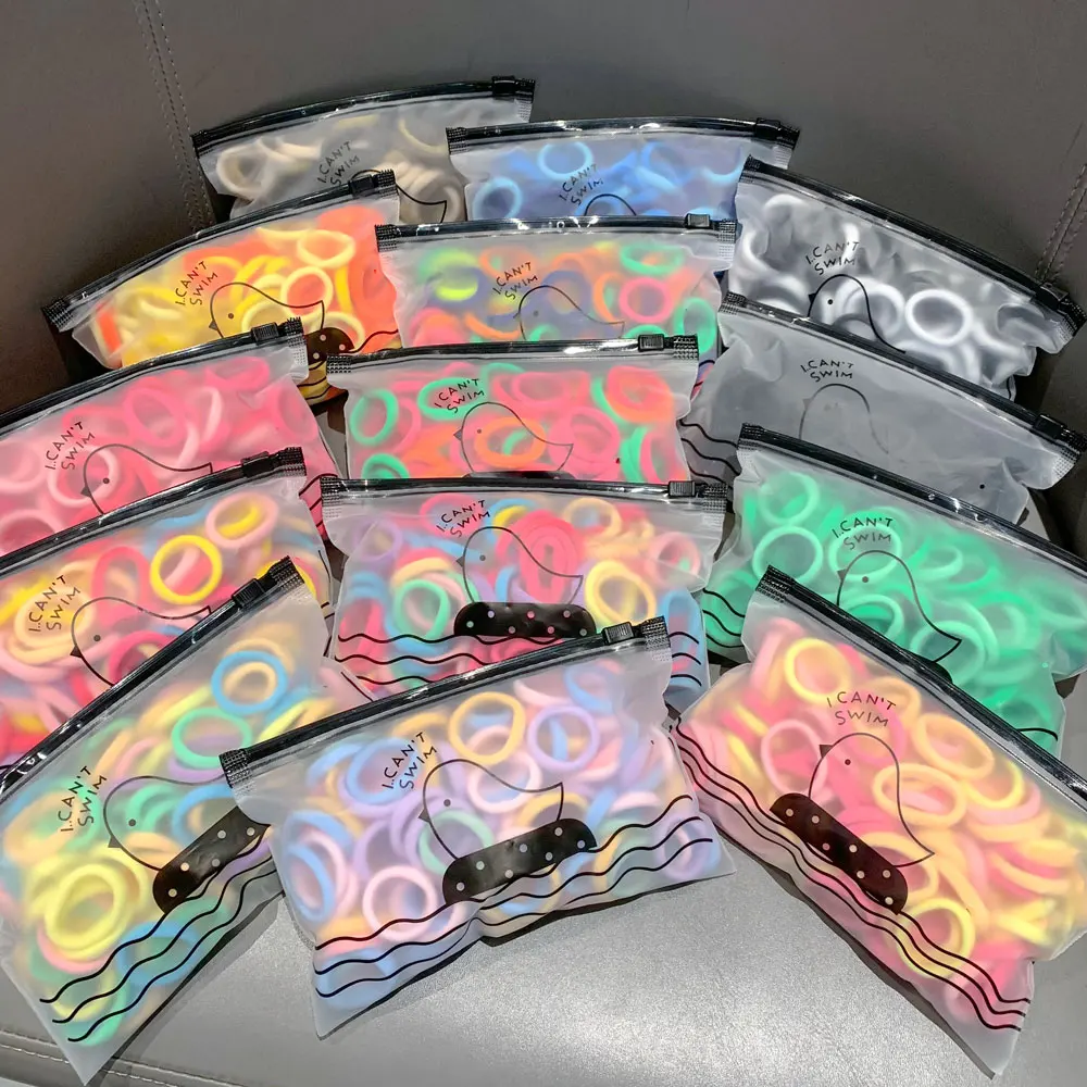 50Pcs Seamless Hair Ties in Colorful Designs, Seamless Headbands, Multi-Color Combination, Pink, Orange, Purple, Blue, High Elasticity, Women's Hair Ties in Bohemian Style, Casual Daily Hair Accessories