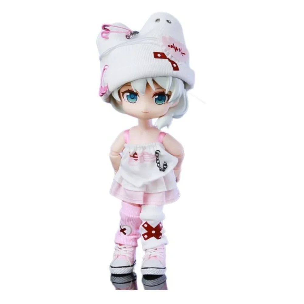 1 zestaw ubranek codziennych OB11 Seria Heart Beat Ręcznie robiona sukienka z kapturem, szorty, dekoracja, ubranie Obitsu11, strój Bjd 1/12