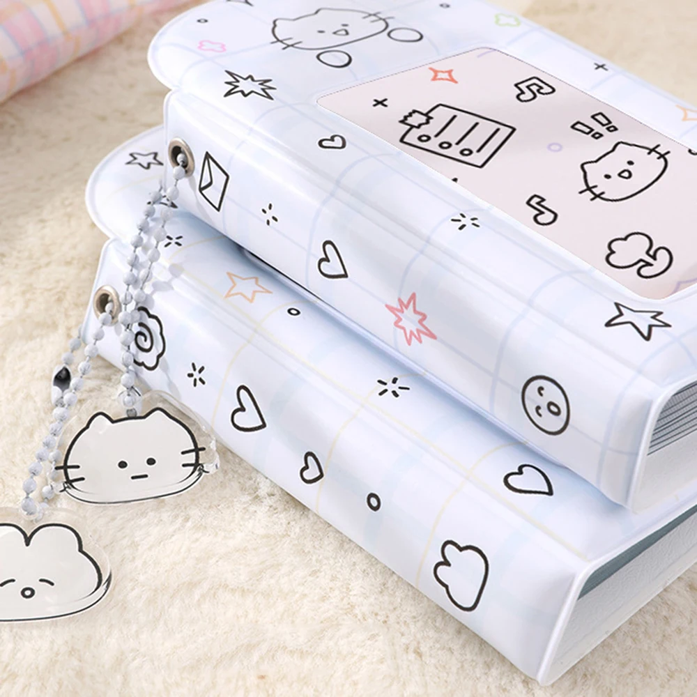 Cartoon Rabbit Photocard Holder Cute Cat 3 inch Photo Album 28 Slots Korean Idol Small Cards Collect Book Card Holder Stationery
