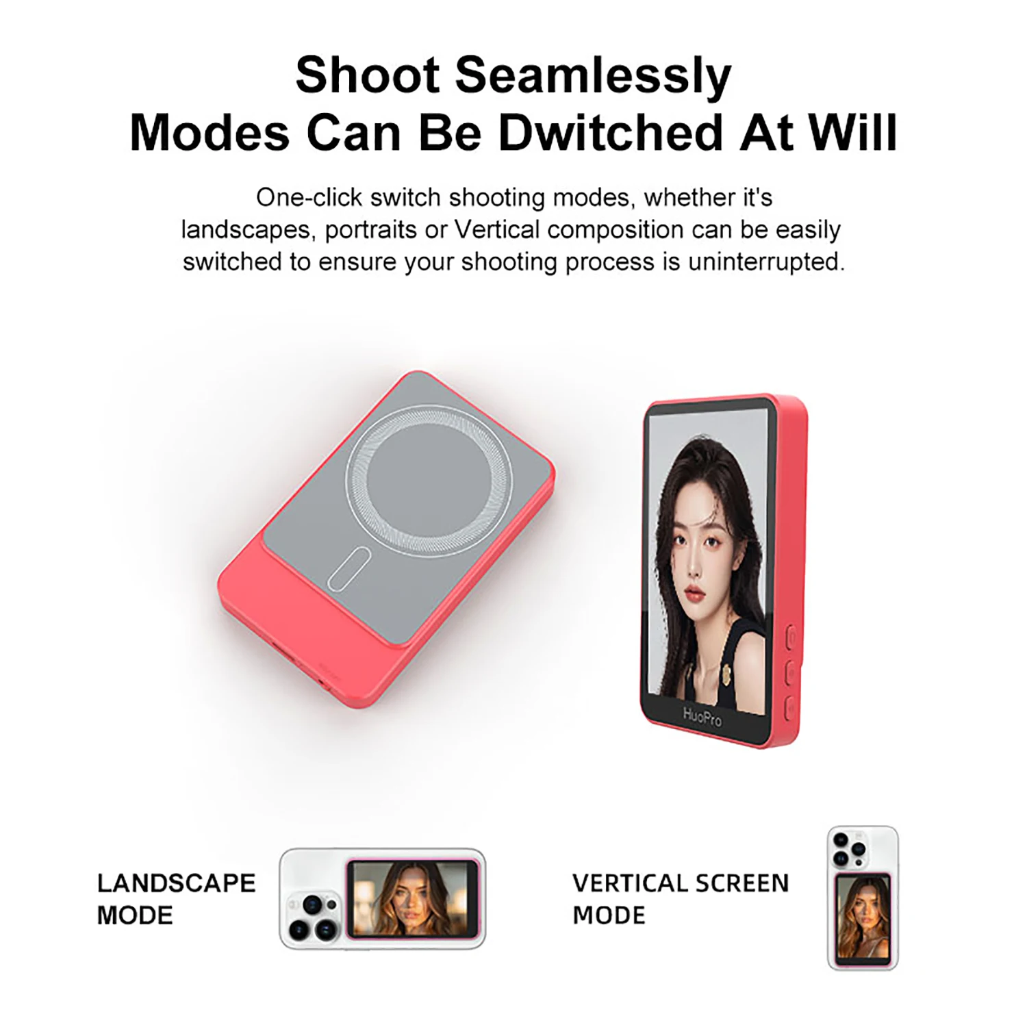 

GAZ-HP1 portable screen mirroring device, travel photography artifact，Mobile phone rear selfie magnetic screen projector,