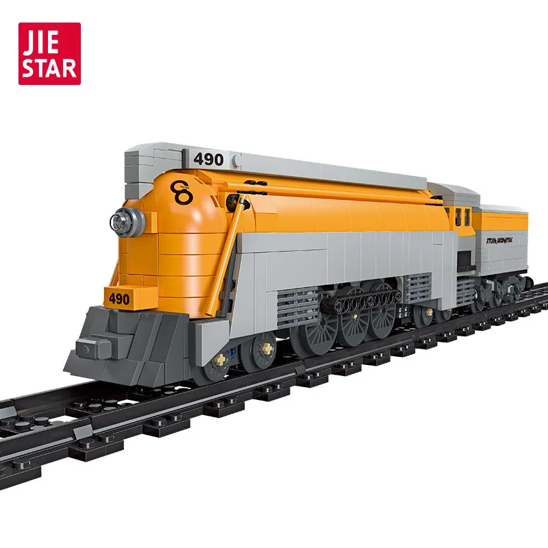 

Steam Train Model Building Blocks DIY Assembly Plastic Bricks Set Retro Locomotive Vehicle Toy Educational Construction Gift for