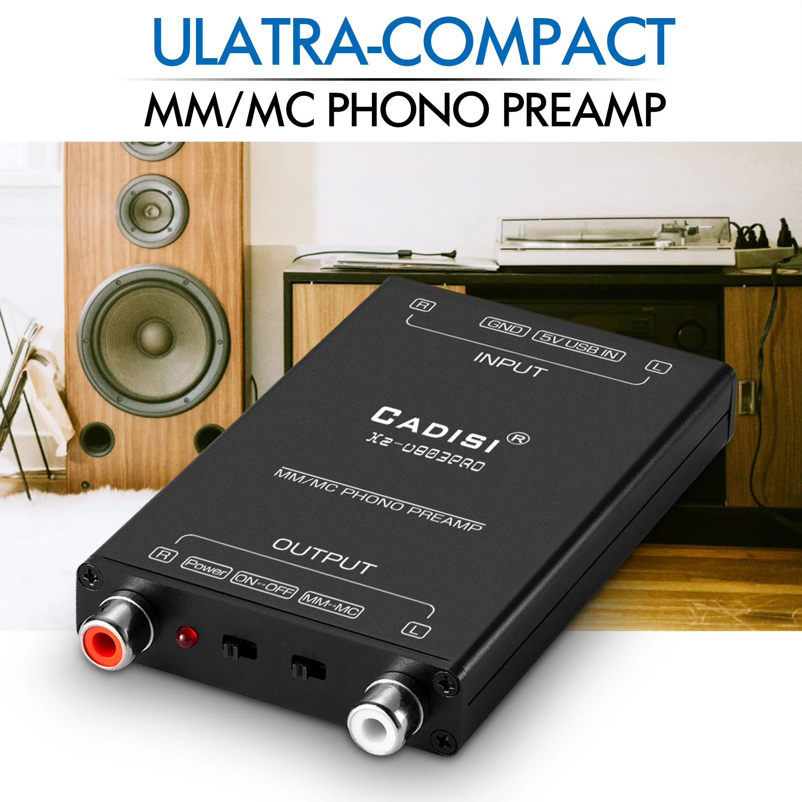 Douk Audio HiFi Ultra Compact MM MC Phono Turntable Preamp Mini Audio Stereo Phonograph Preamplifier For Turntables