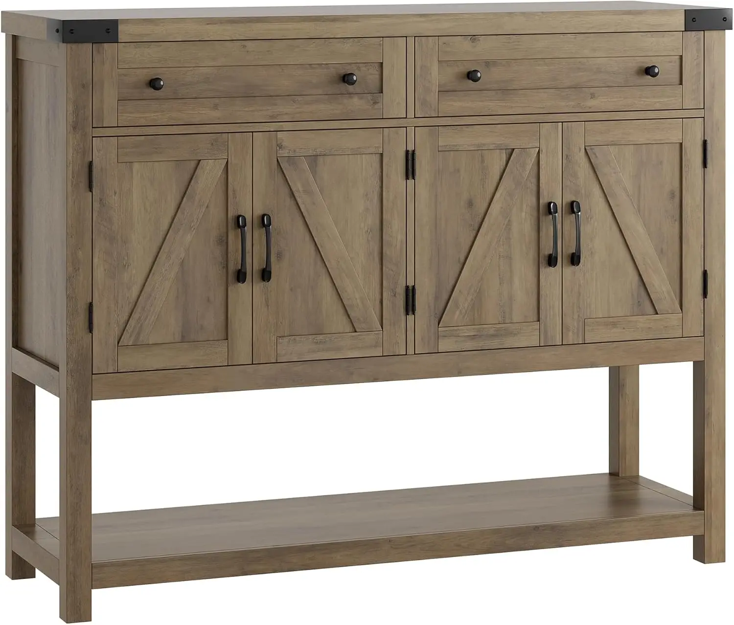 HOSTACK Buffet Sideboard Cabinet with Storage, 47.2‘’ Modern Farmhouse Coffee Bar with 2 Drawers