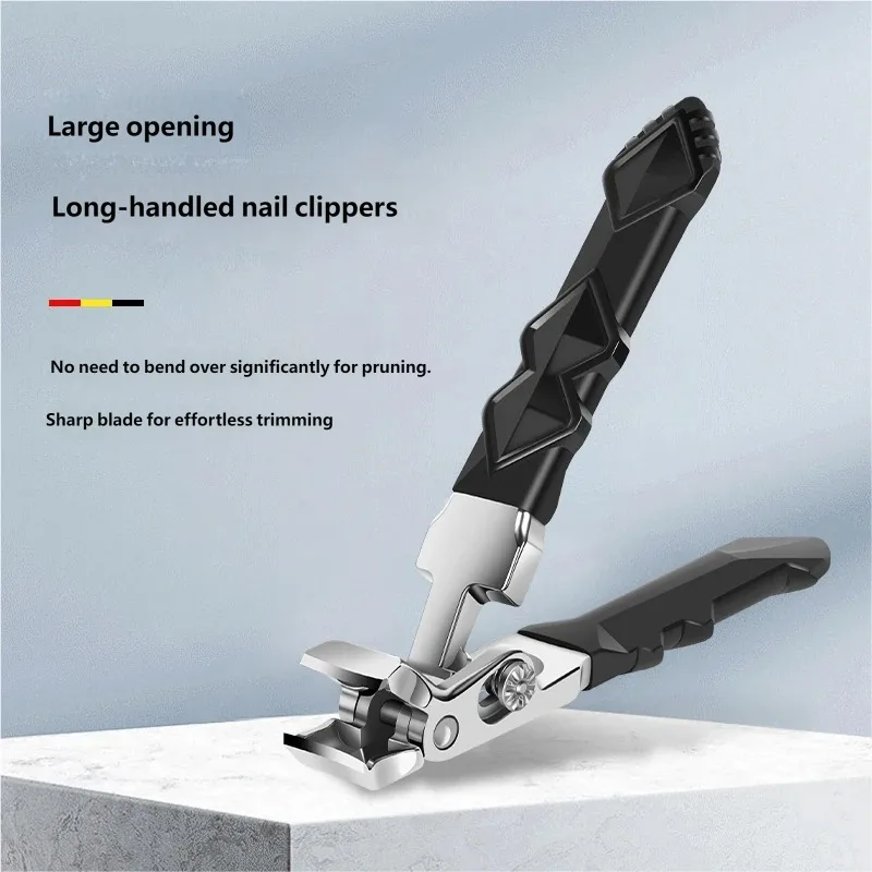 Wide Opening Angled Head Nail Clipper Single Stainless Steel Large Opening Nail Cutter Trimmer